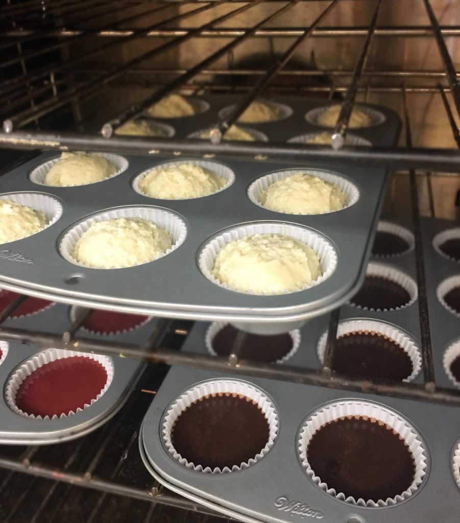 Cupcakes being baked