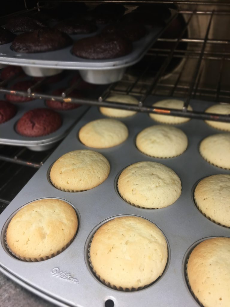 Cupcakes coming out of the Oven
